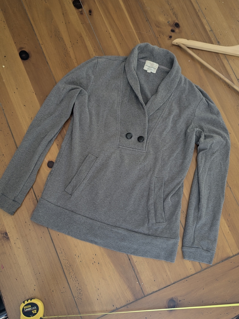 Banana Republic  Beige Shawl Collar Pullover Sweatshirt